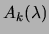 $ A_k(\lambda)$