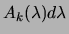 $ A_k(\lambda)d\lambda$