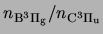 $ n_\ensuremath{{{\rm B}^3\Pi_{\rm g}}}
/ n_\ensuremath{{{\rm C}^3\Pi_{\rm u}}}$